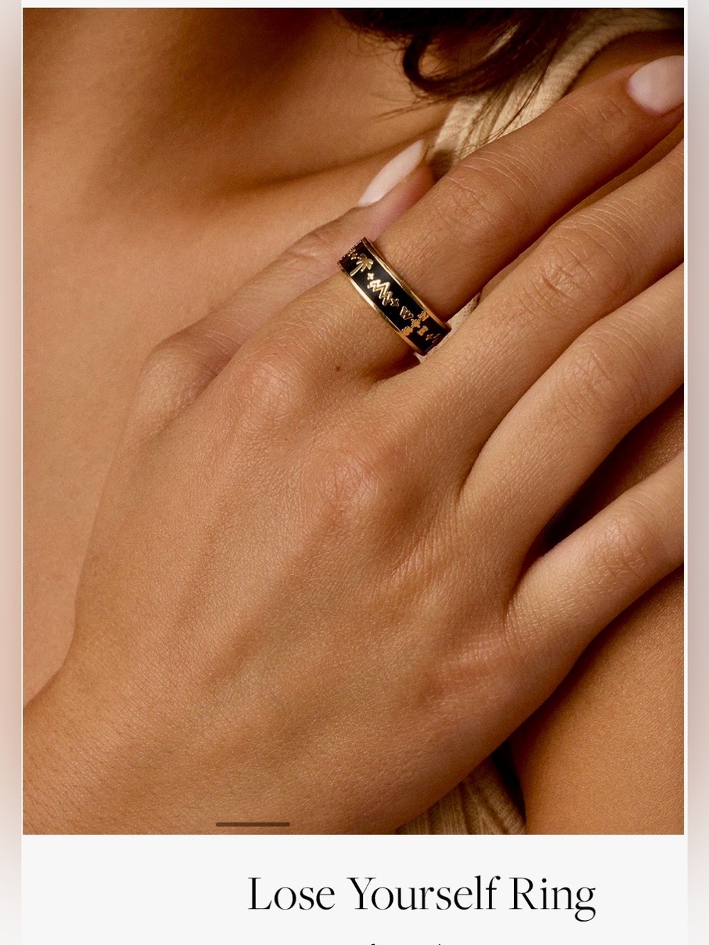 Lose Yourself Ring - Black and Gold Band